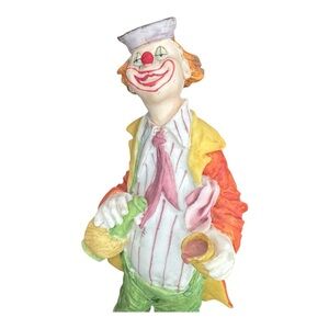 Colorful Clown Party Figurine Ceramic